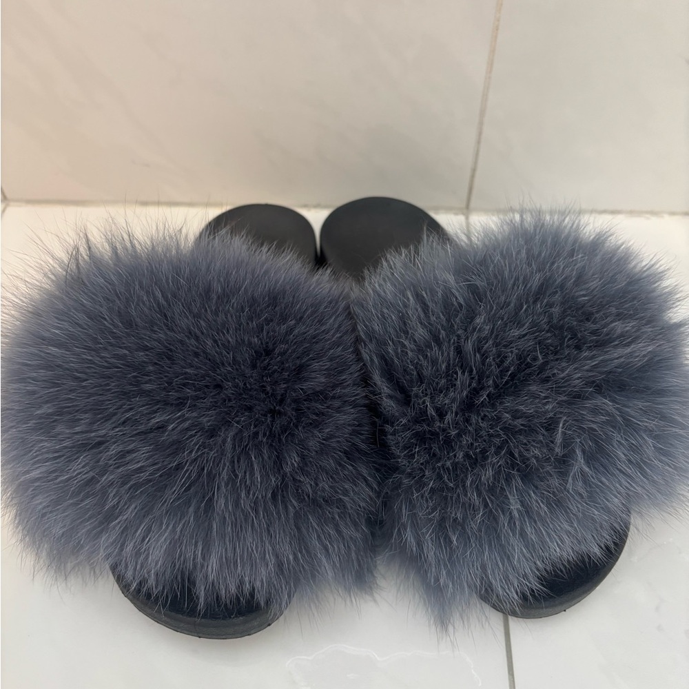 Authentic Fur Slide Sandals - Women